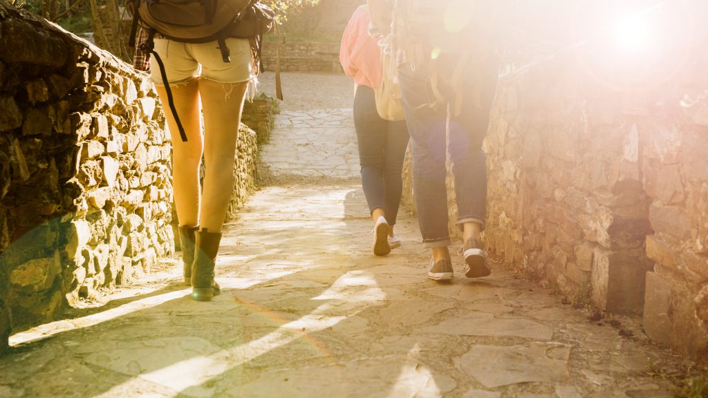 Crop Women With Backpacks